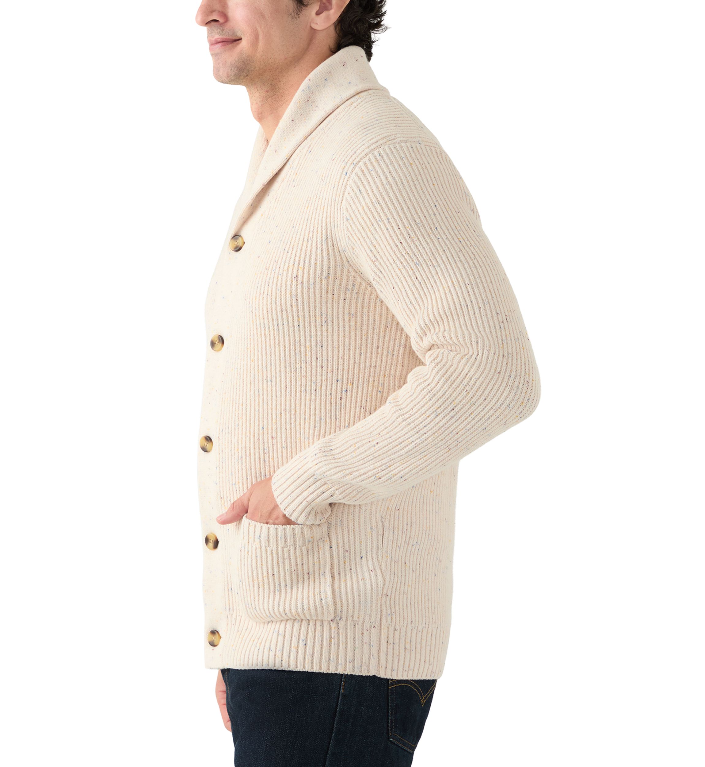 Mens Donegal Shawl Collar Cardigan 