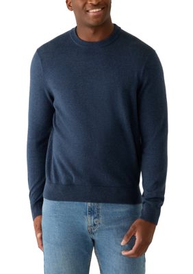 Crown & Ivy Men's Crew Neck Sweater, Navy Blue, 2XL
