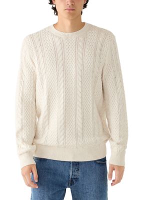 Crown & Ivy Men's Fisherman Crew Neck Sweater