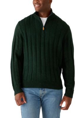 Crown & Ivy Men's Donegal Rib 1/4 Zip Sweater