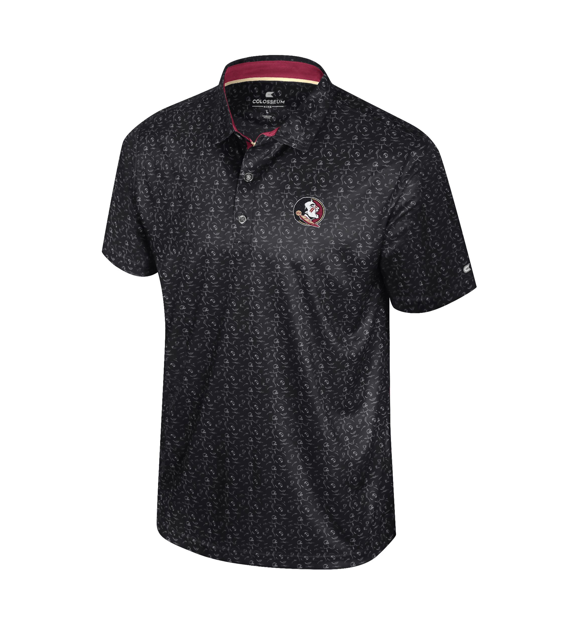 NCAA Florida State Seminoles Football Print Sublimated Team Polo Shirt 