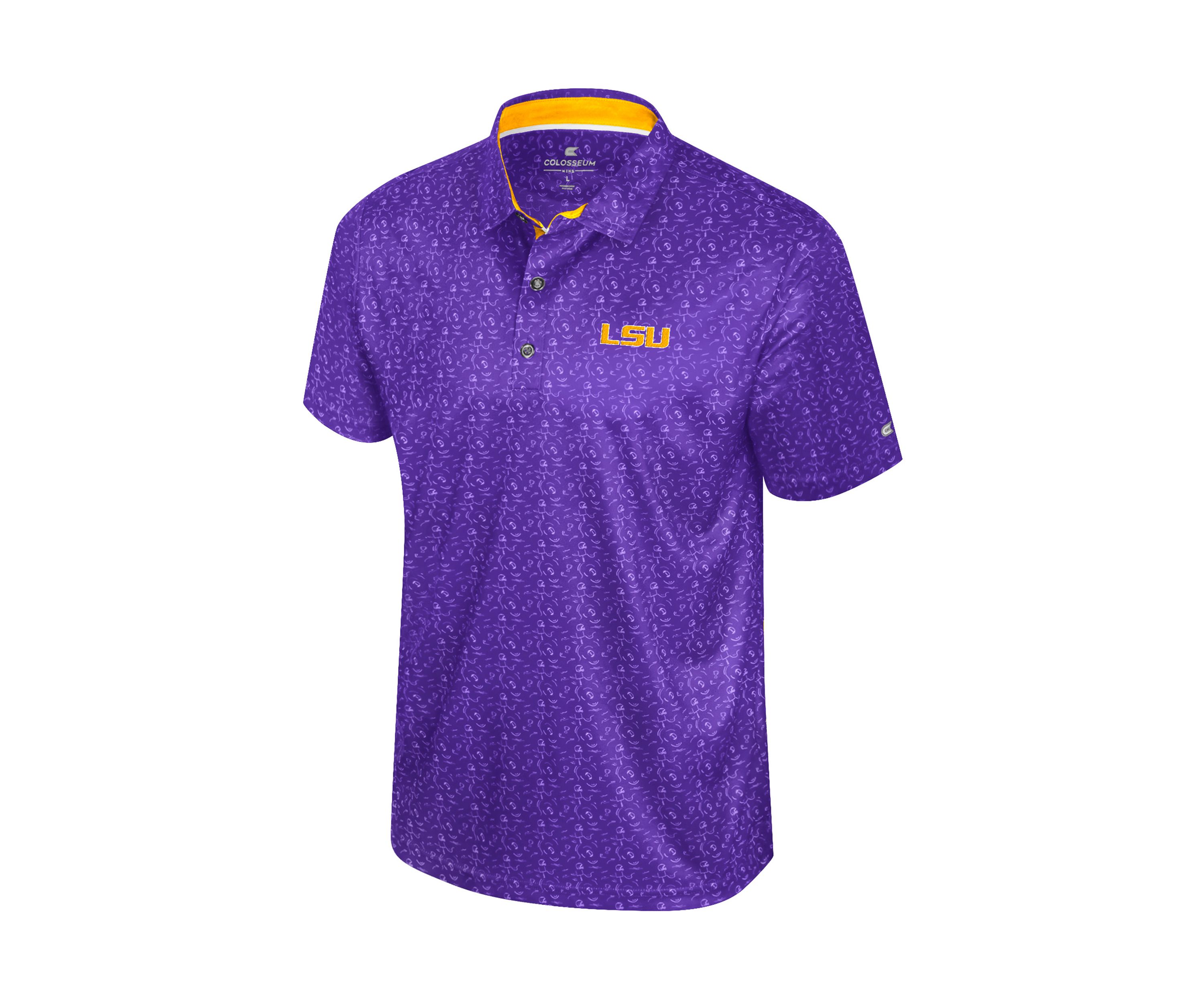 NCAA LSU Tigers Football Print Sublimated Team Polo Shirt