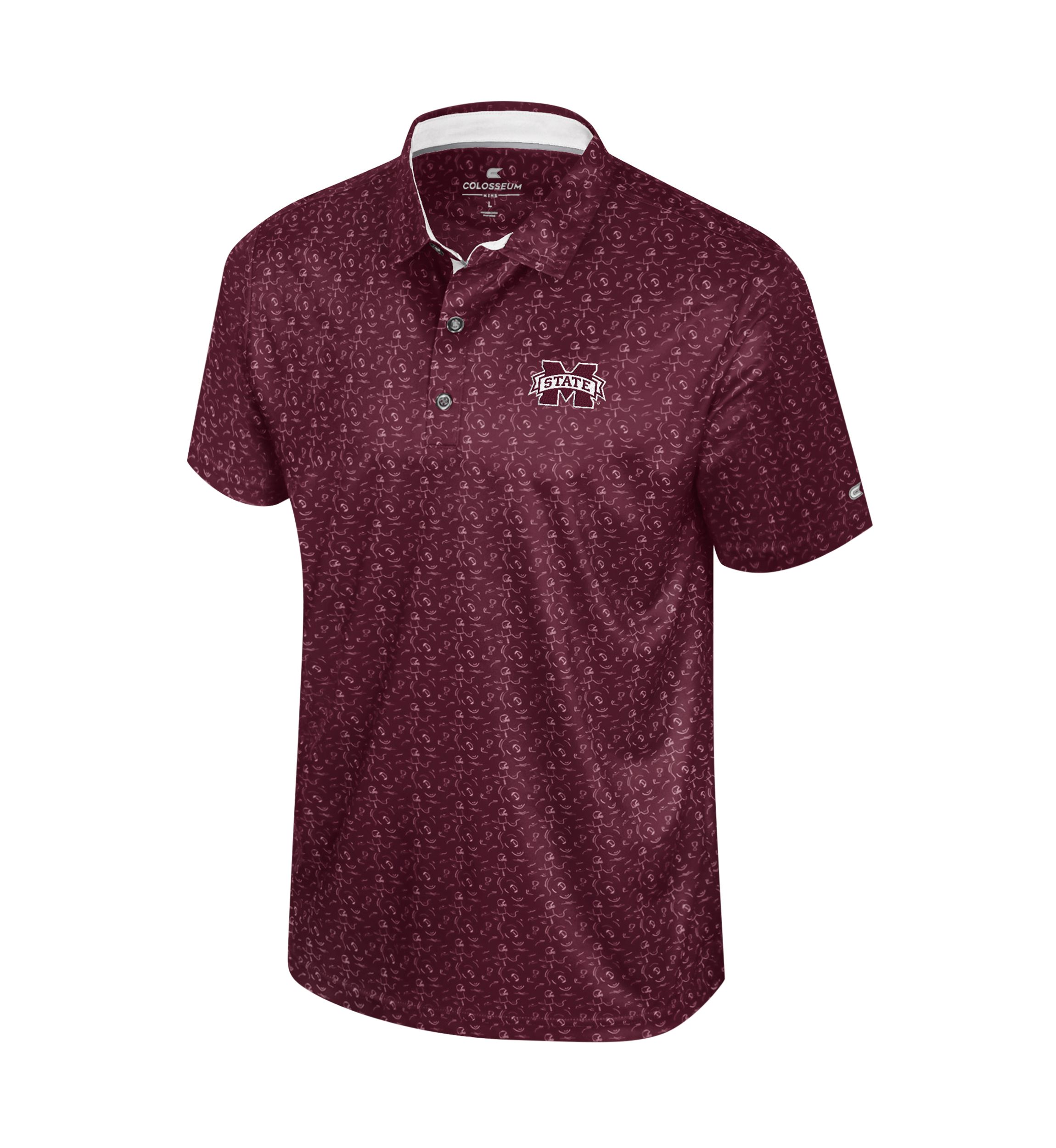 NCAA Mississippi State Bulldogs Football Print Sublimated Team Polo Shirt