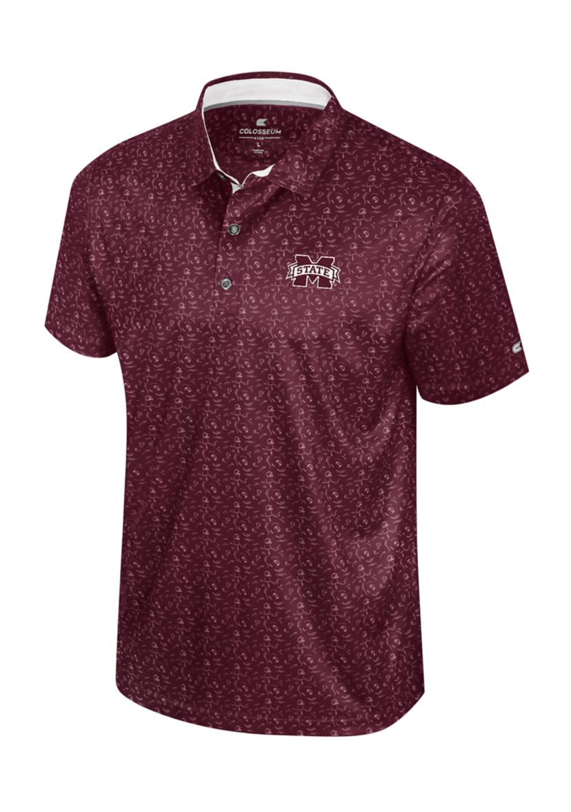 NCAA Mississippi State Bulldogs Football Print Sublimated Team Polo Shirt