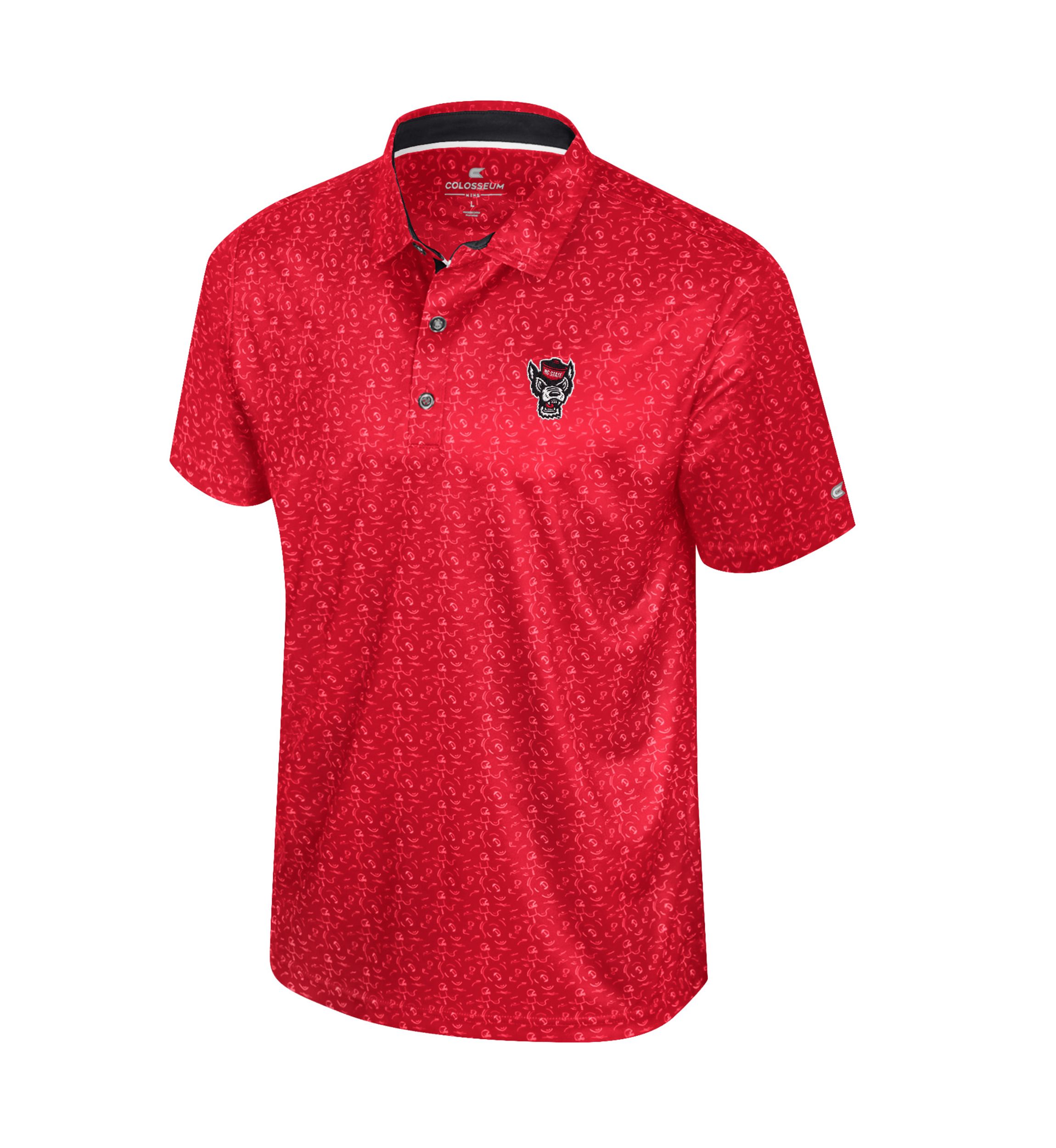 NCAA NC State Wolfpack Football Print Sublimated Team Polo Shirt