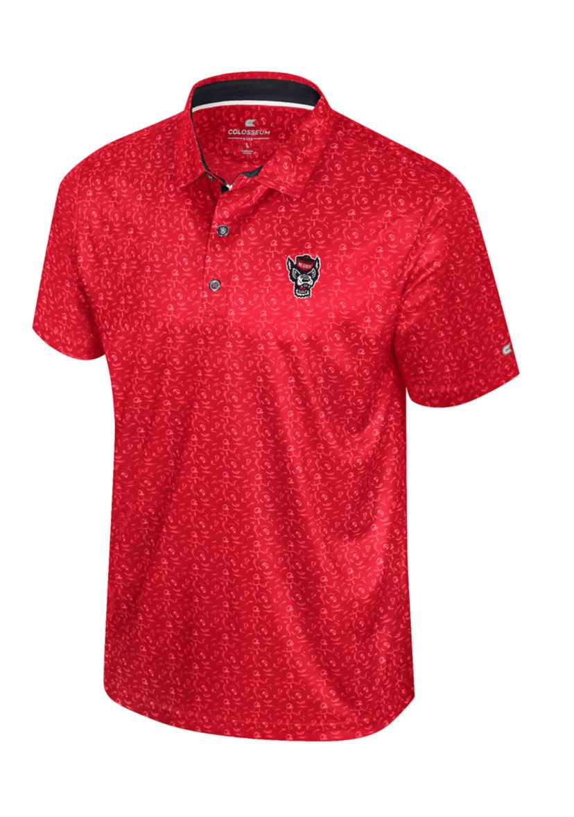 NCAA NC State Wolfpack Football Print Sublimated Team Polo Shirt
