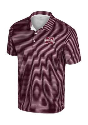 Colosseum Men's NCAA Mississippi State Bulldogs Striped Print Polo Shirt