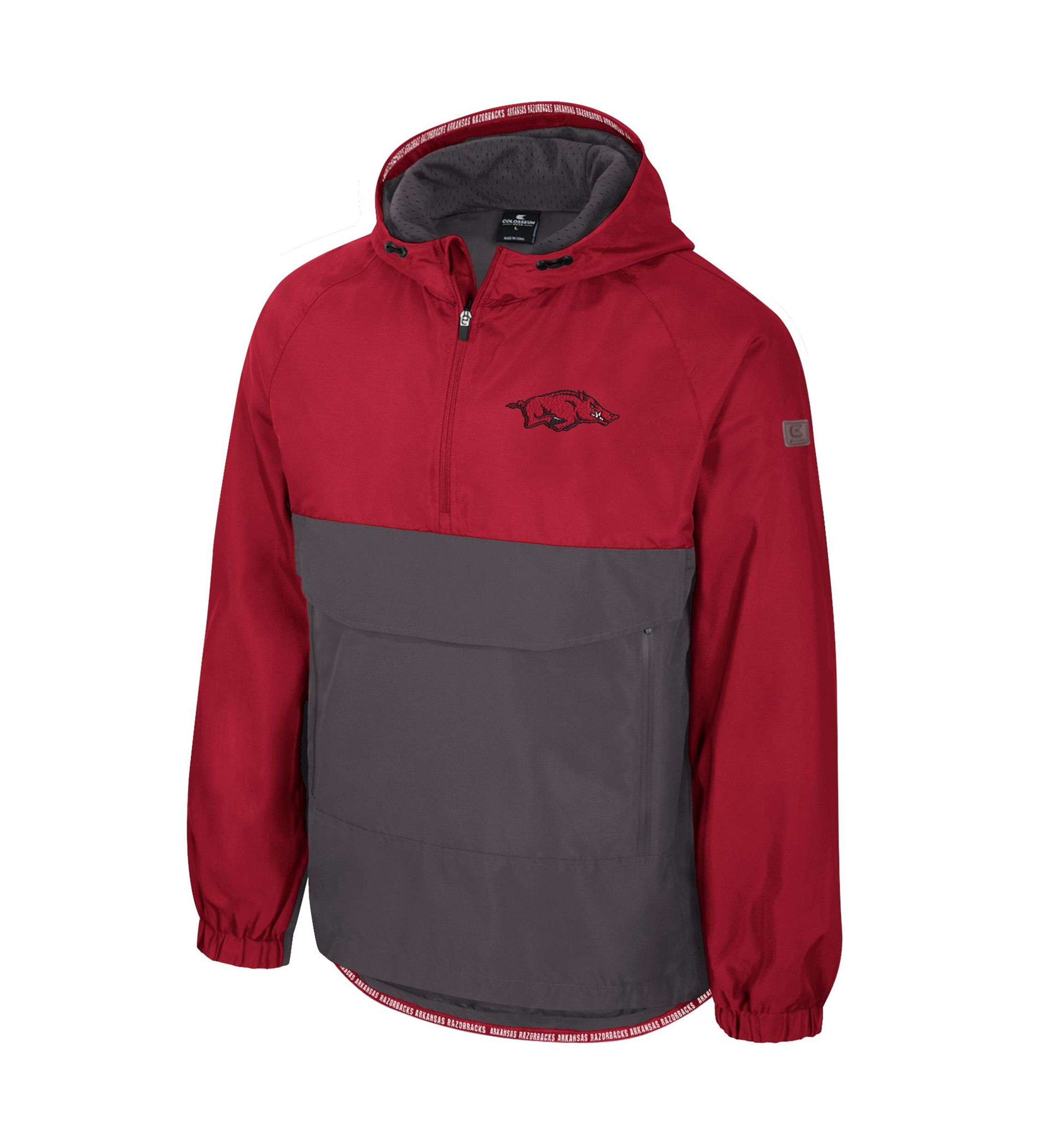 NCAA Arkansas Razorbacks Gives Back 1/2 Zip Anorak Jacket