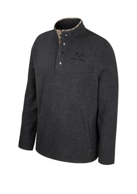 Realtree Men's Fireside 1/4 Snap Fleece Shirt, Black, Small