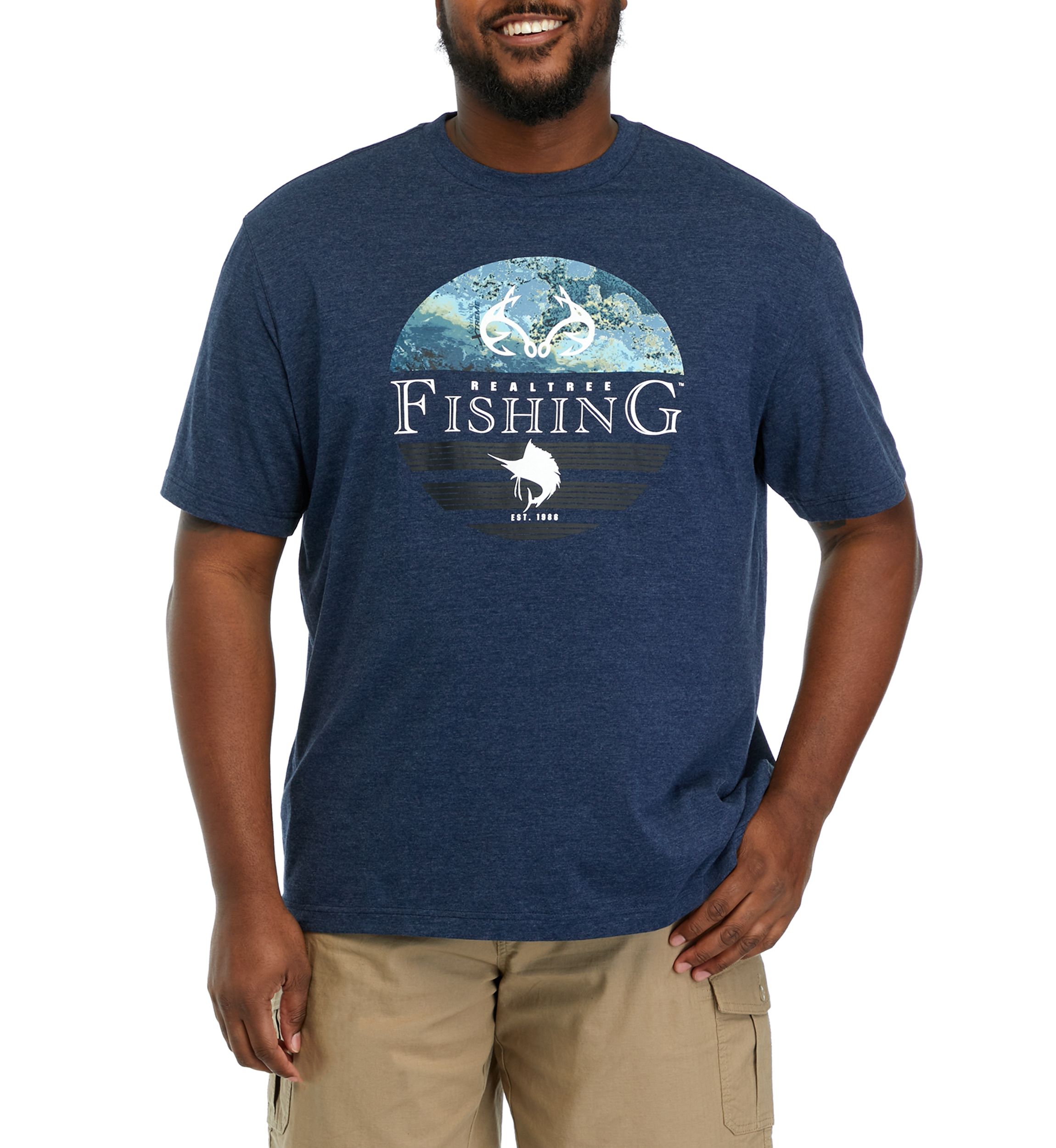 Big & Tall Short Sleeve Xtreme Original Fishing Dual Blend Graphic T-Shirt