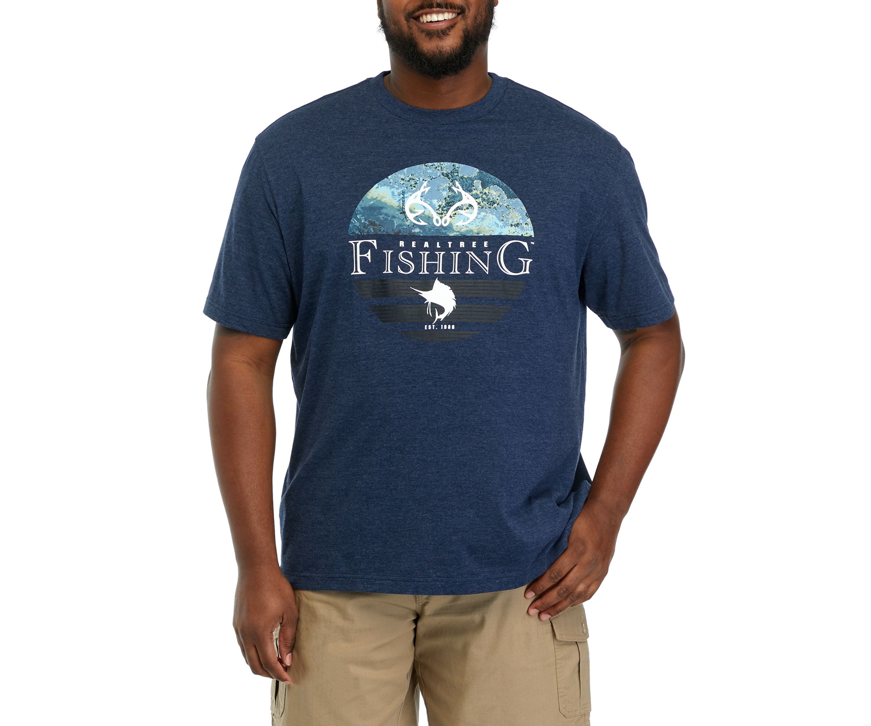 Big & Tall Short Sleeve Xtreme Original Fishing Dual Blend Graphic T-Shirt