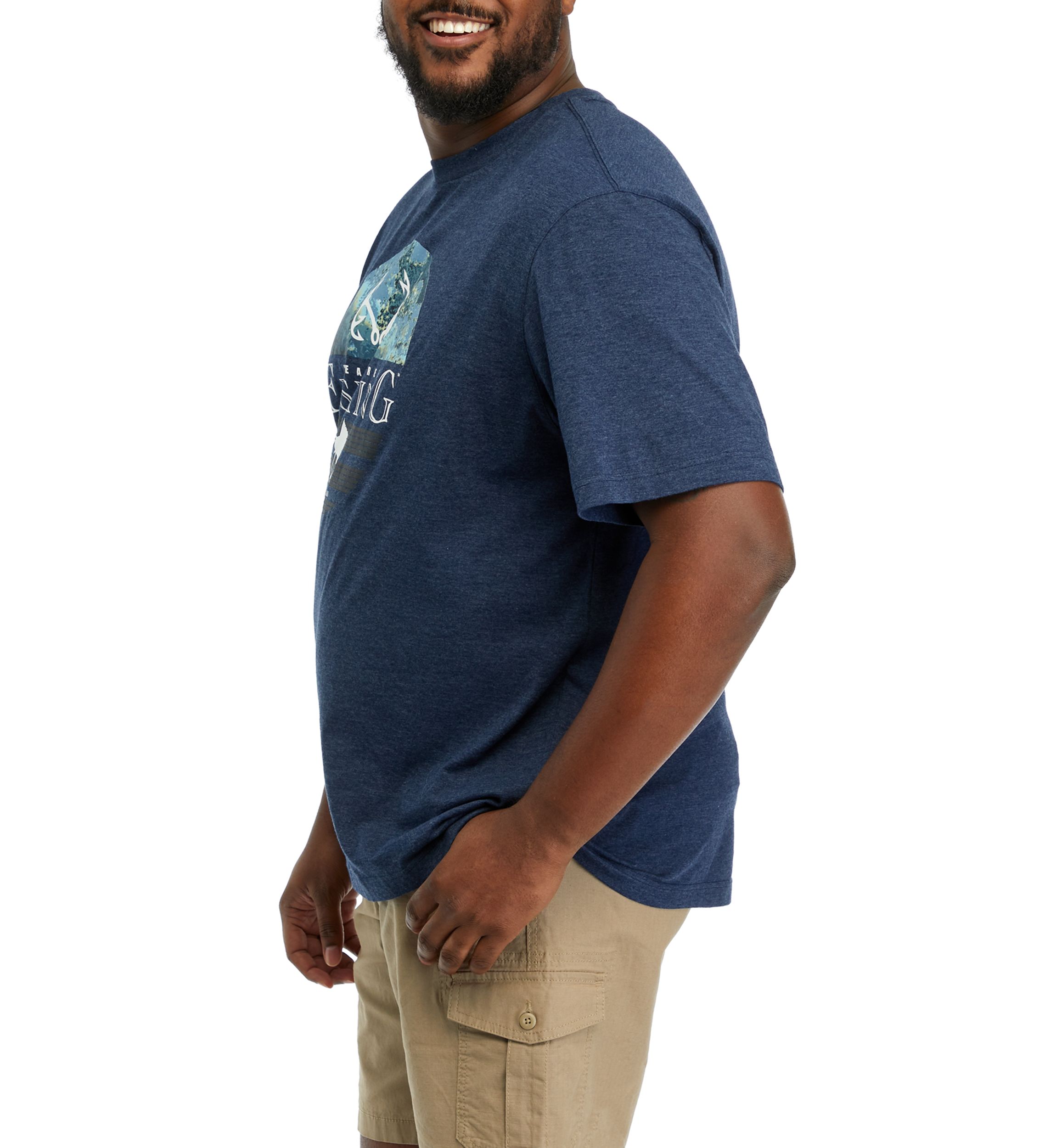 Big & Tall Short Sleeve Xtreme Original Fishing Dual Blend Graphic T-Shirt