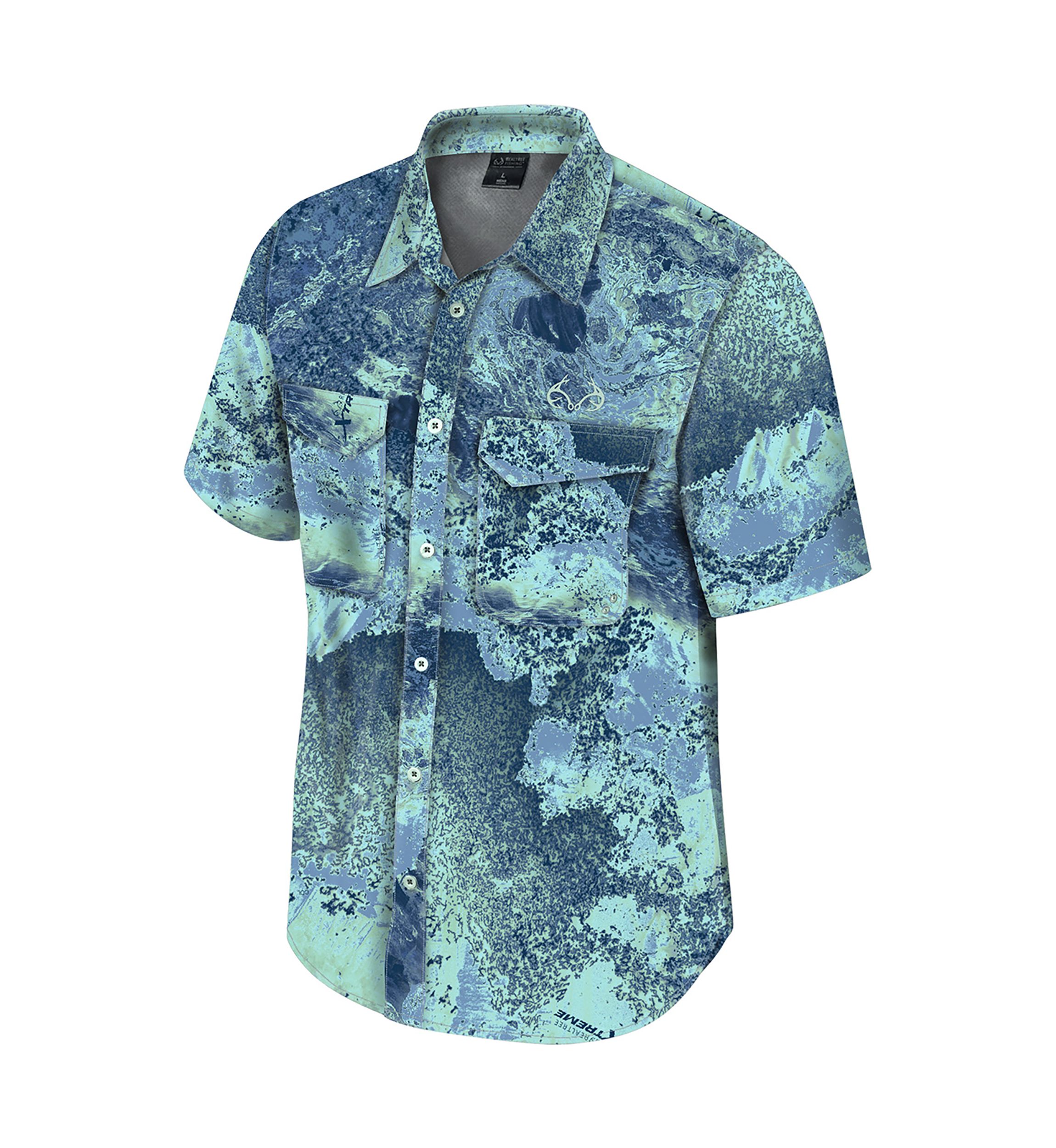 Mens Short Sleeve Charter Printed Fishing Shirt