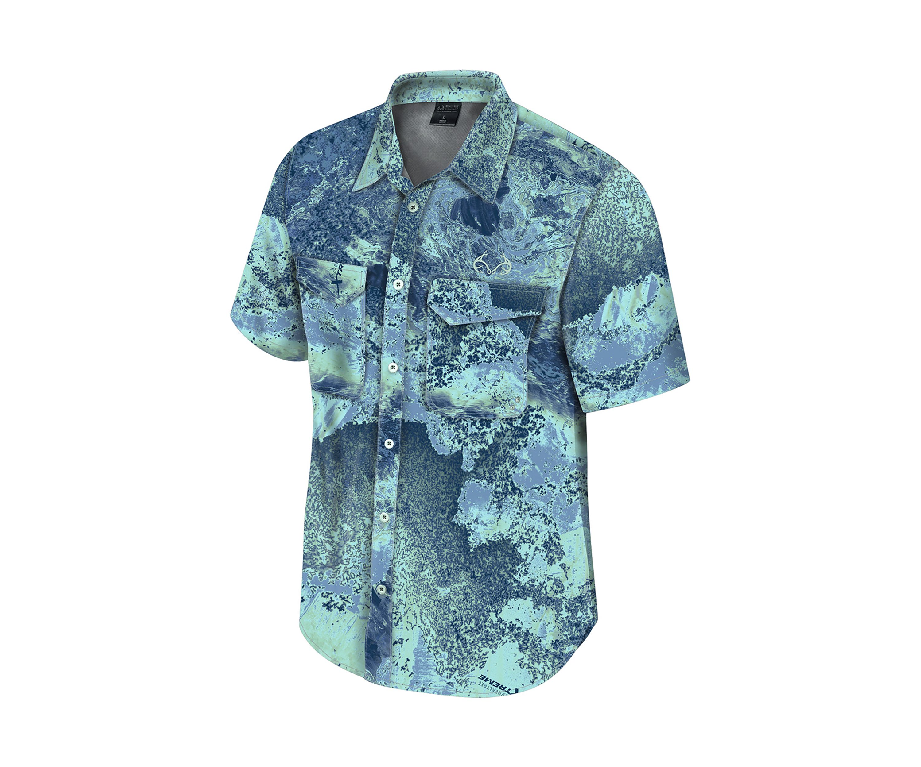 Mens Short Sleeve Charter Printed Fishing Shirt