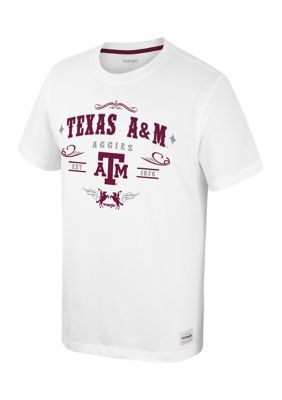 Texas A&M University Over Logo Active Short Sleeve White T-Shirt