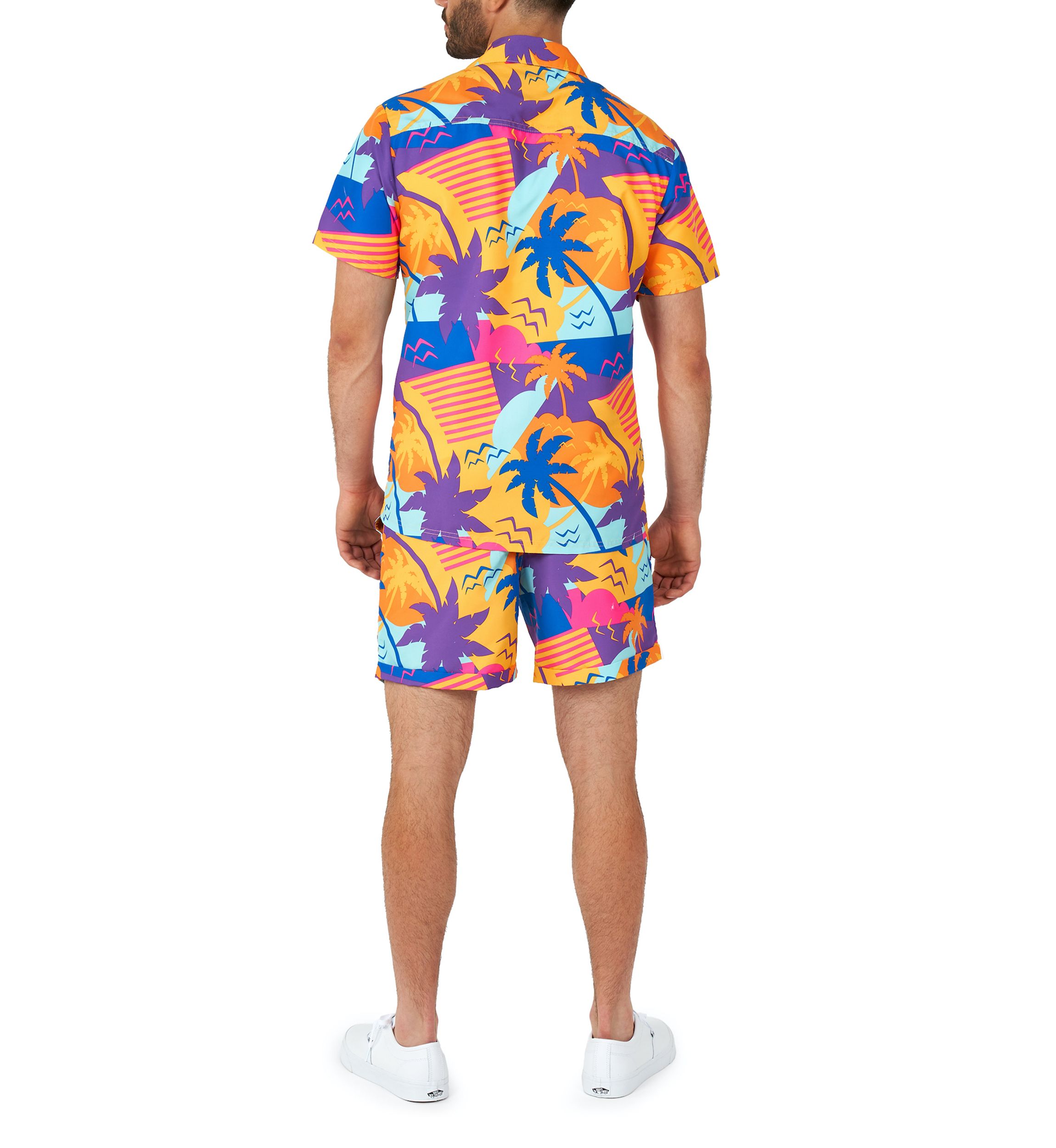 OppoSuits Summer Combo Swimwear - Mens Two Piece Matching Set - Palm Power