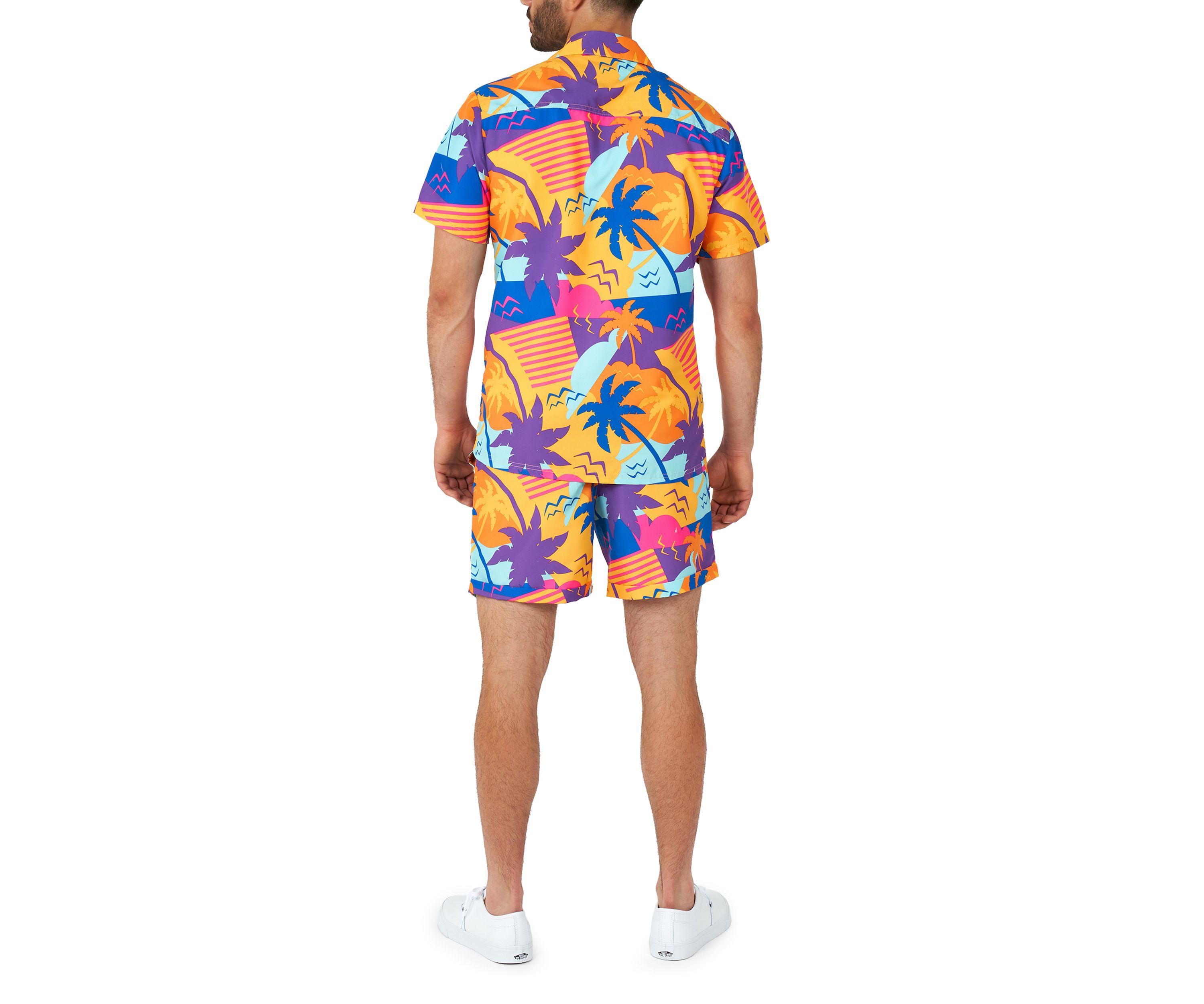 OppoSuits Summer Combo Swimwear - Mens Two Piece Matching Set - Palm Power