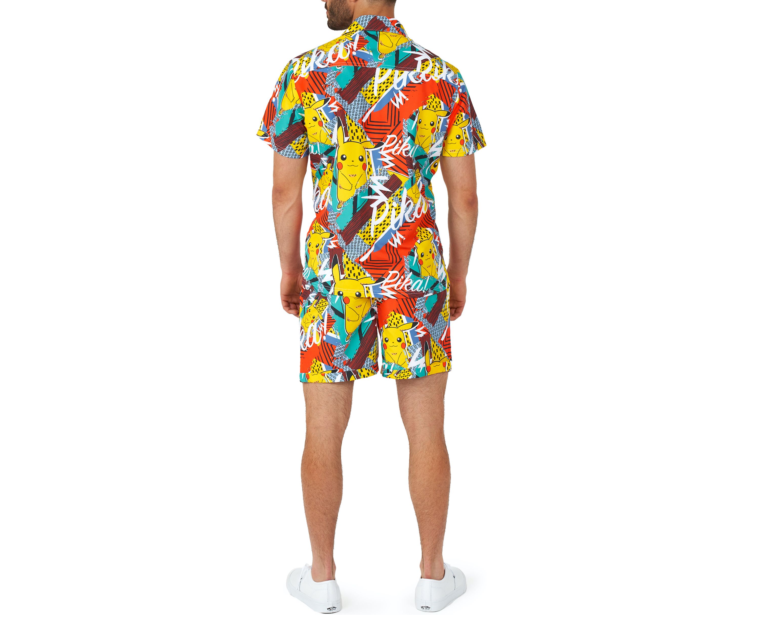 OppoSuits Summer Combo Swimwear - Mens Two Piece Matching Set - Pokemon Pika Pikachu