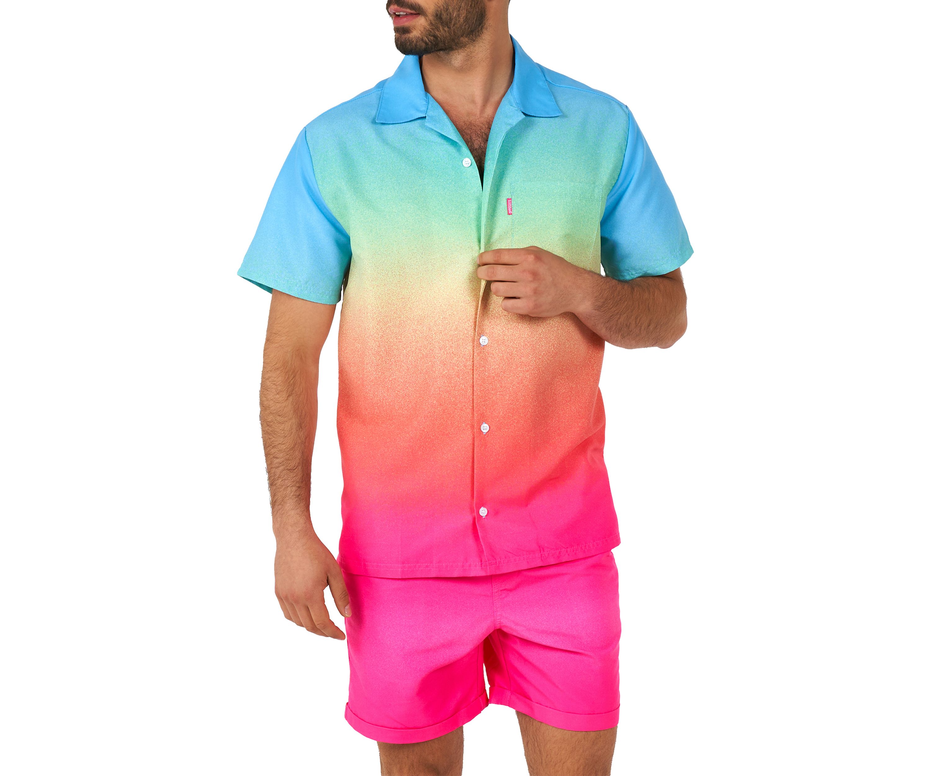 OppoSuits Summer Combo Swimwear - Mens Two Piece Matching Set - Funky Fade
