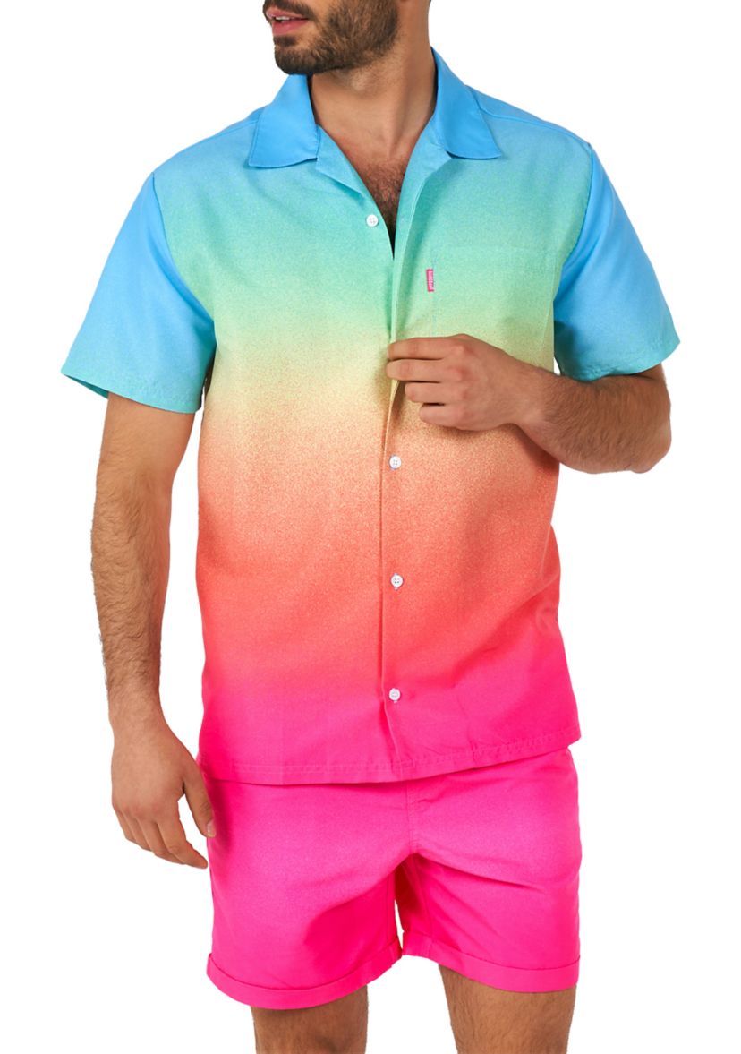 OppoSuits Summer Combo Swimwear - Mens Two Piece Matching Set - Funky Fade