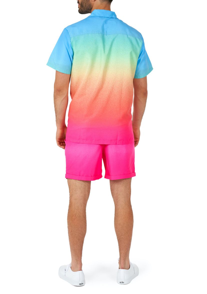 OppoSuits Summer Combo Swimwear - Mens Two Piece Matching Set - Funky Fade