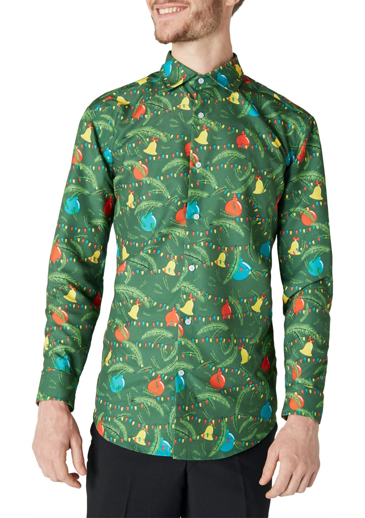 Christmas Green Tree  Long Sleeve Shirt