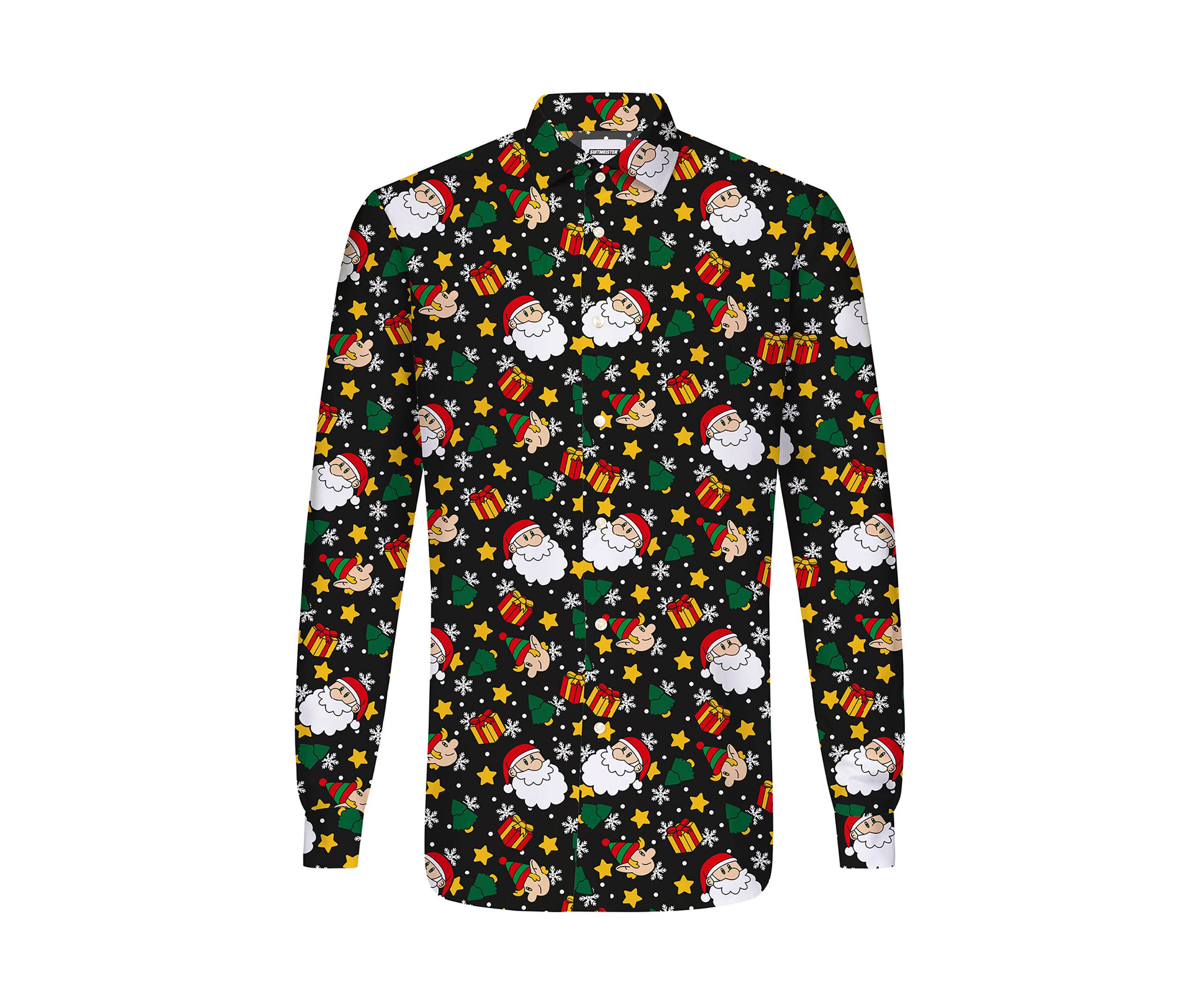 Santa Elves Black Long Sleeve Shirt