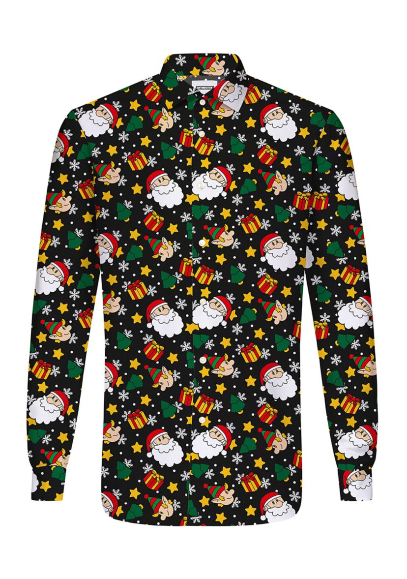 Santa Elves Black Long Sleeve Shirt
