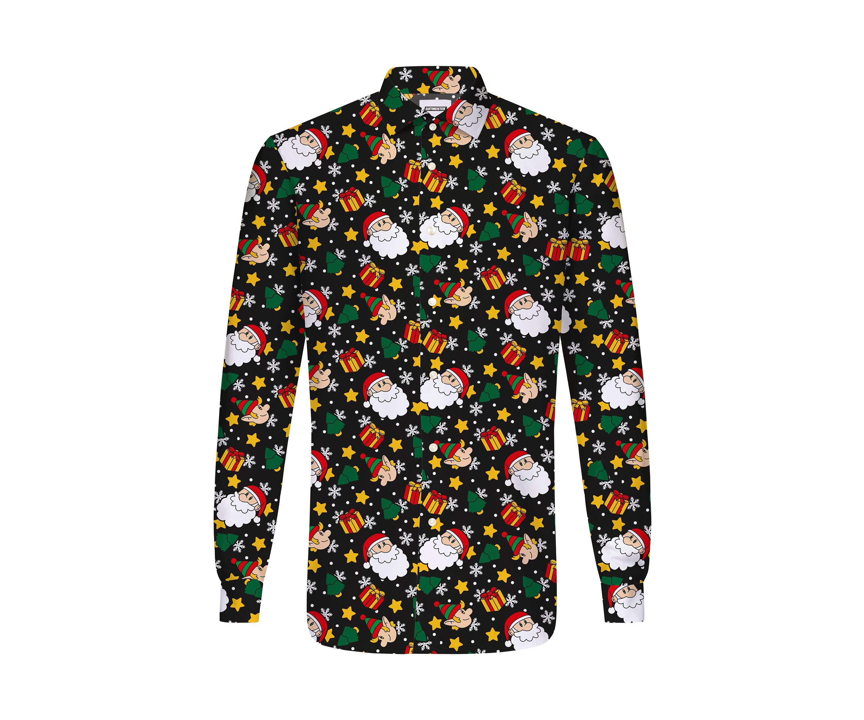 Santa Elves Black Long Sleeve Shirt