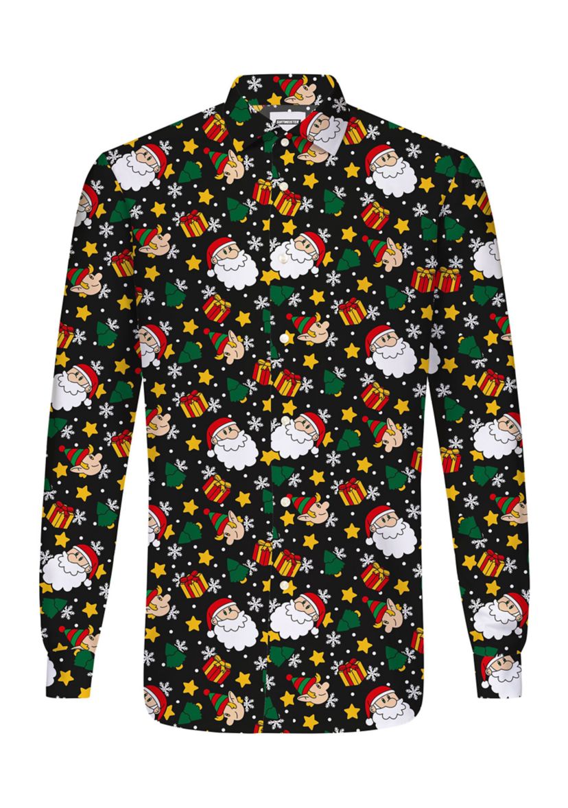 Santa Elves Black Long Sleeve Shirt