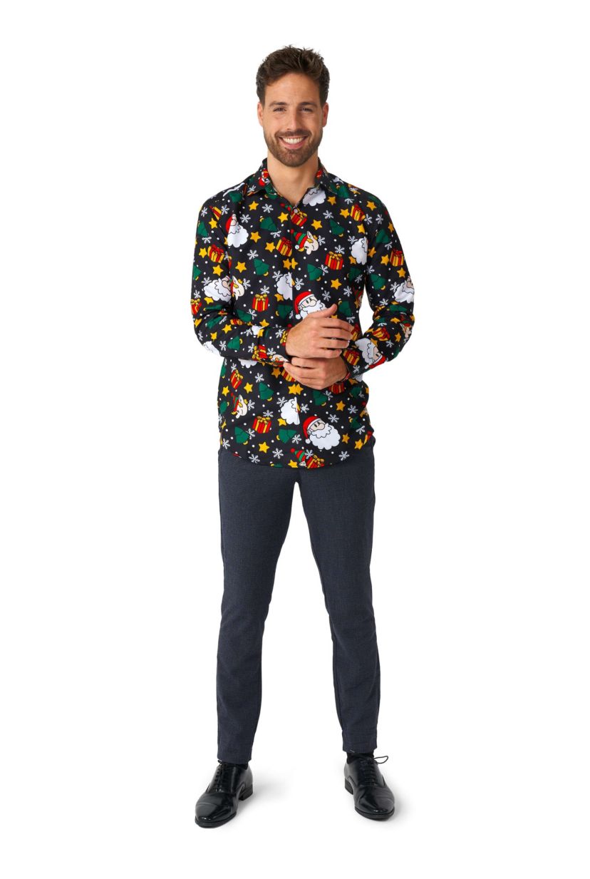 Santa Elves Black Long Sleeve Shirt