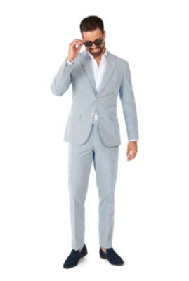 OppoSuits Men's Daily Seer Sucker 2 Piece Suit, Blue, 36 -  8720629372976