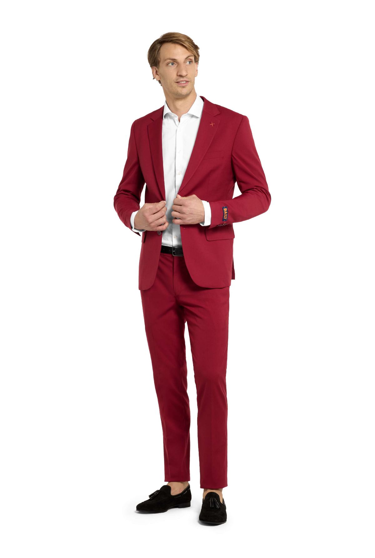 OppoSuits Daily Mens Suit - Bright Burgundy