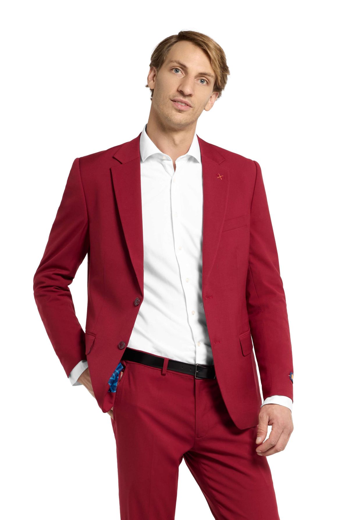 OppoSuits Daily Mens Suit - Bright Burgundy