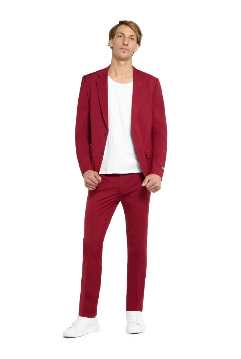 OppoSuits Daily Mens Suit - Bright Burgundy