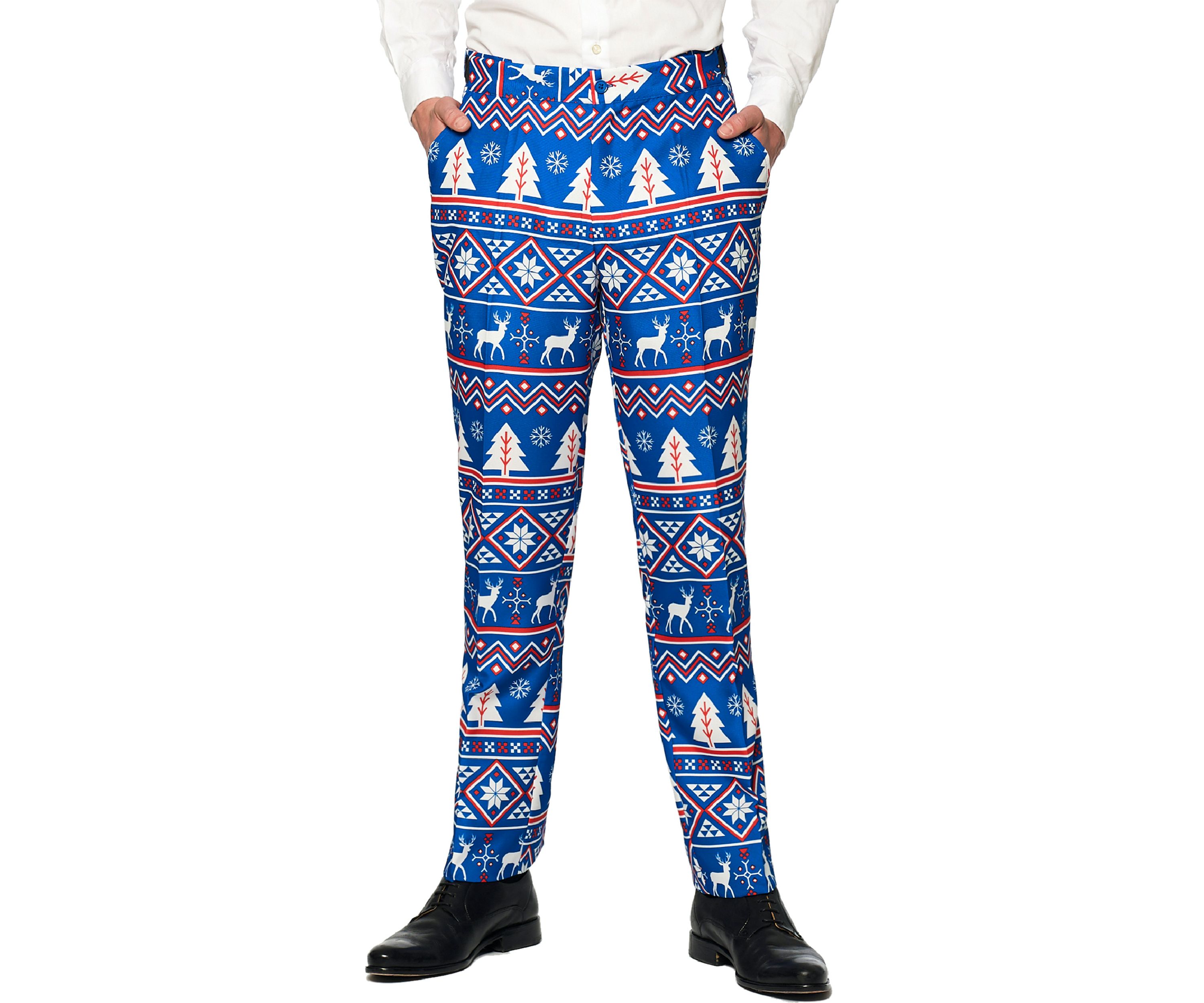Christmas Blue Nordic 2 Piece Suit + Tie
