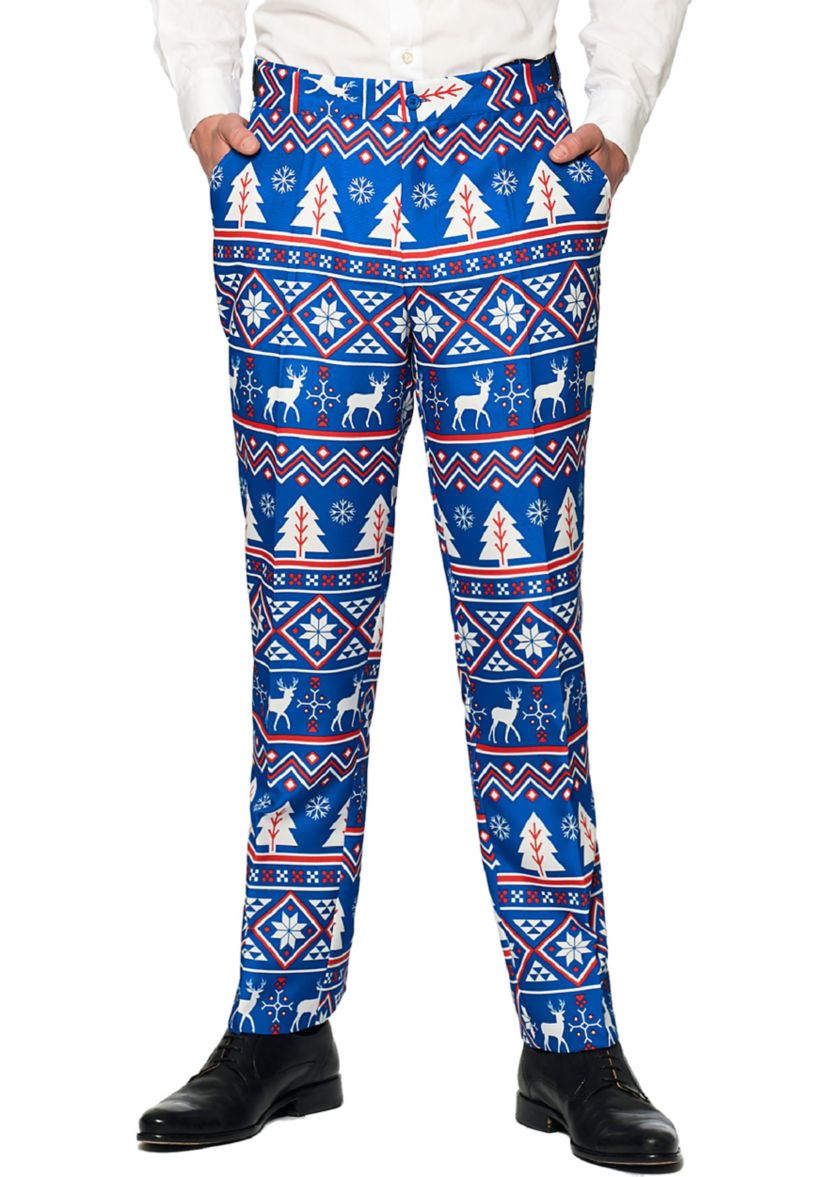 Christmas Blue Nordic 2 Piece Suit + Tie