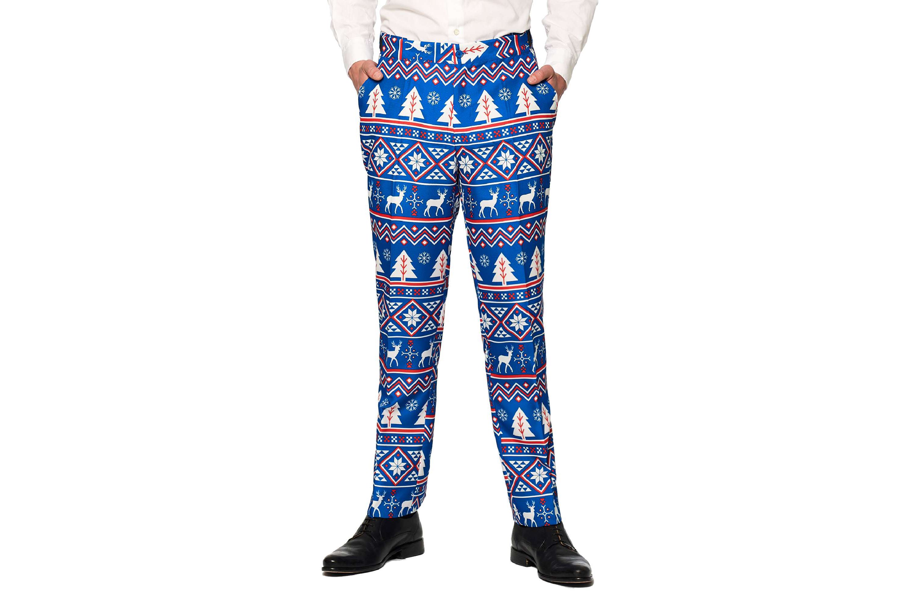 Christmas Blue Nordic 2 Piece Suit + Tie