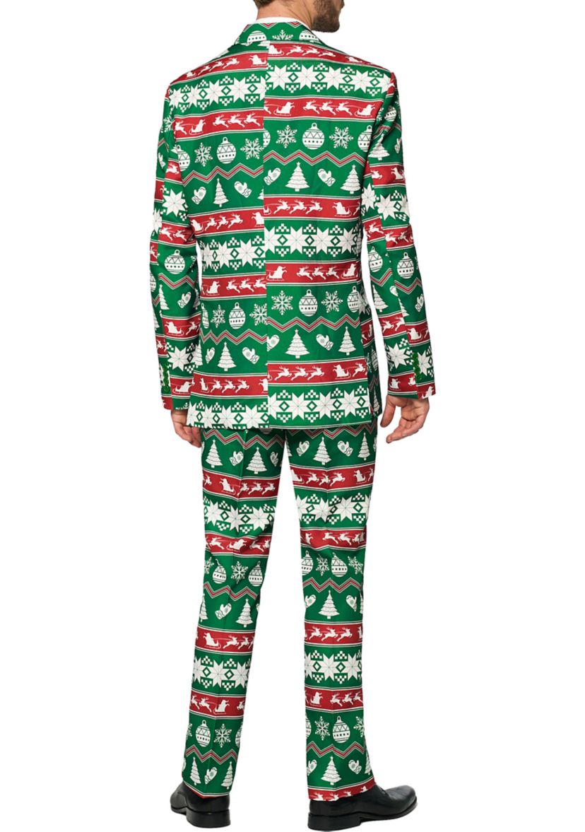Christmas Green Nordic 2 Piece Suit + Tie