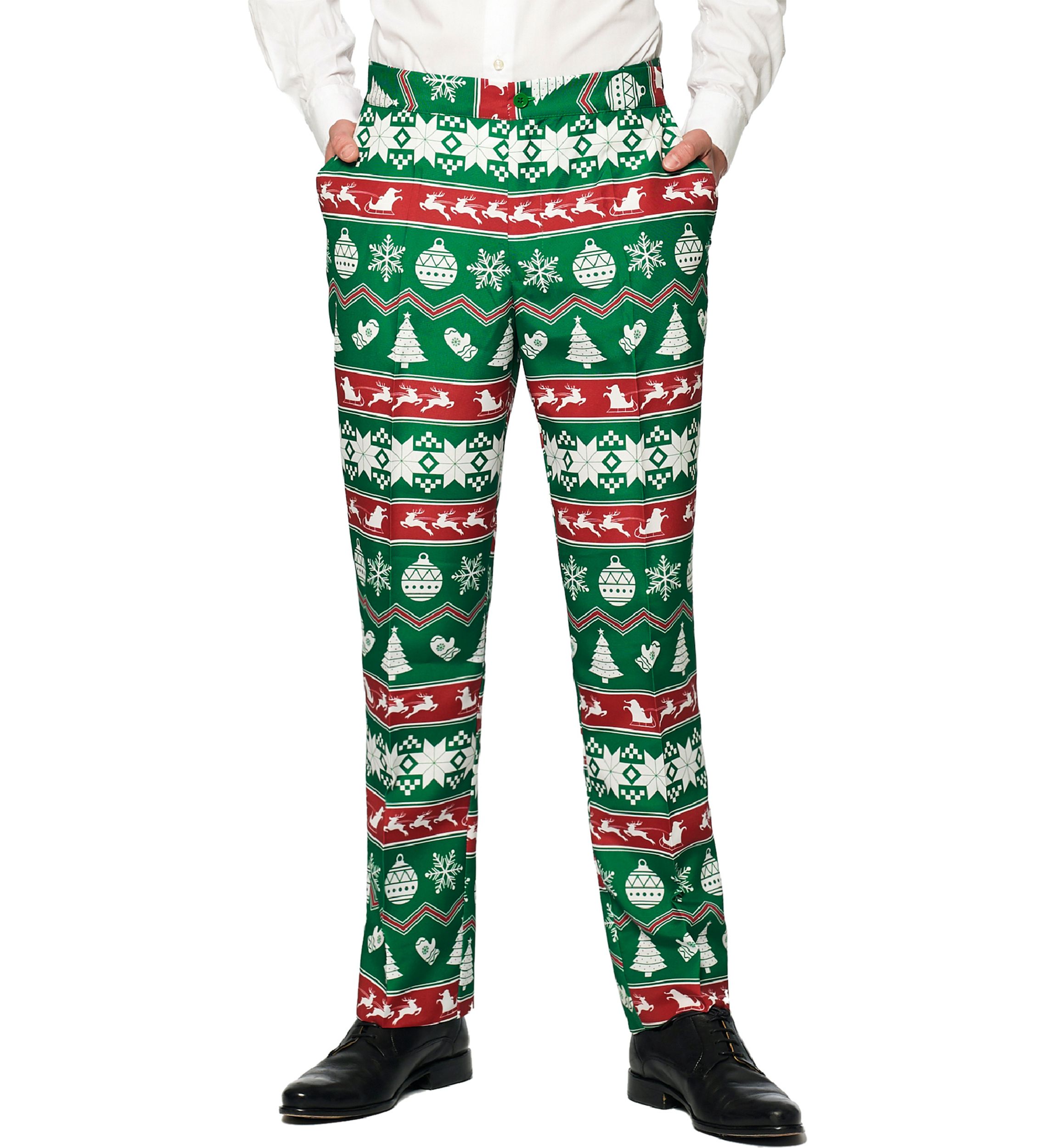 Christmas Green Nordic 2 Piece Suit + Tie