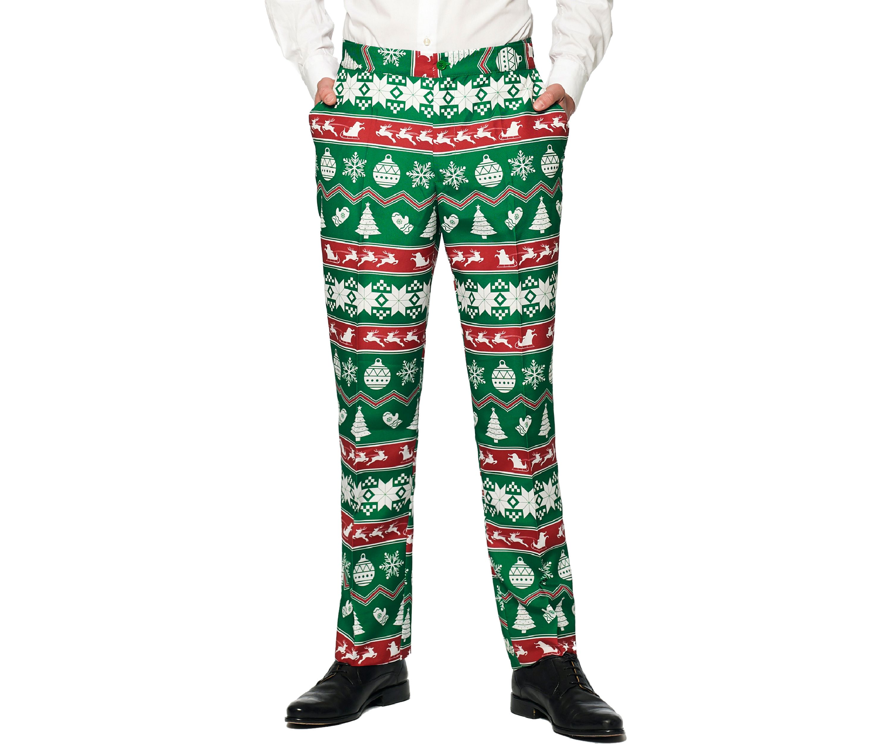 Christmas Green Nordic 2 Piece Suit + Tie