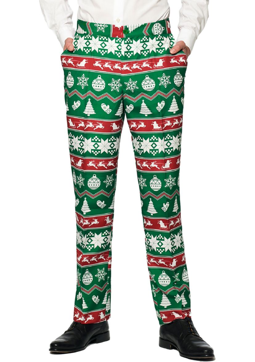 Christmas Green Nordic 2 Piece Suit + Tie