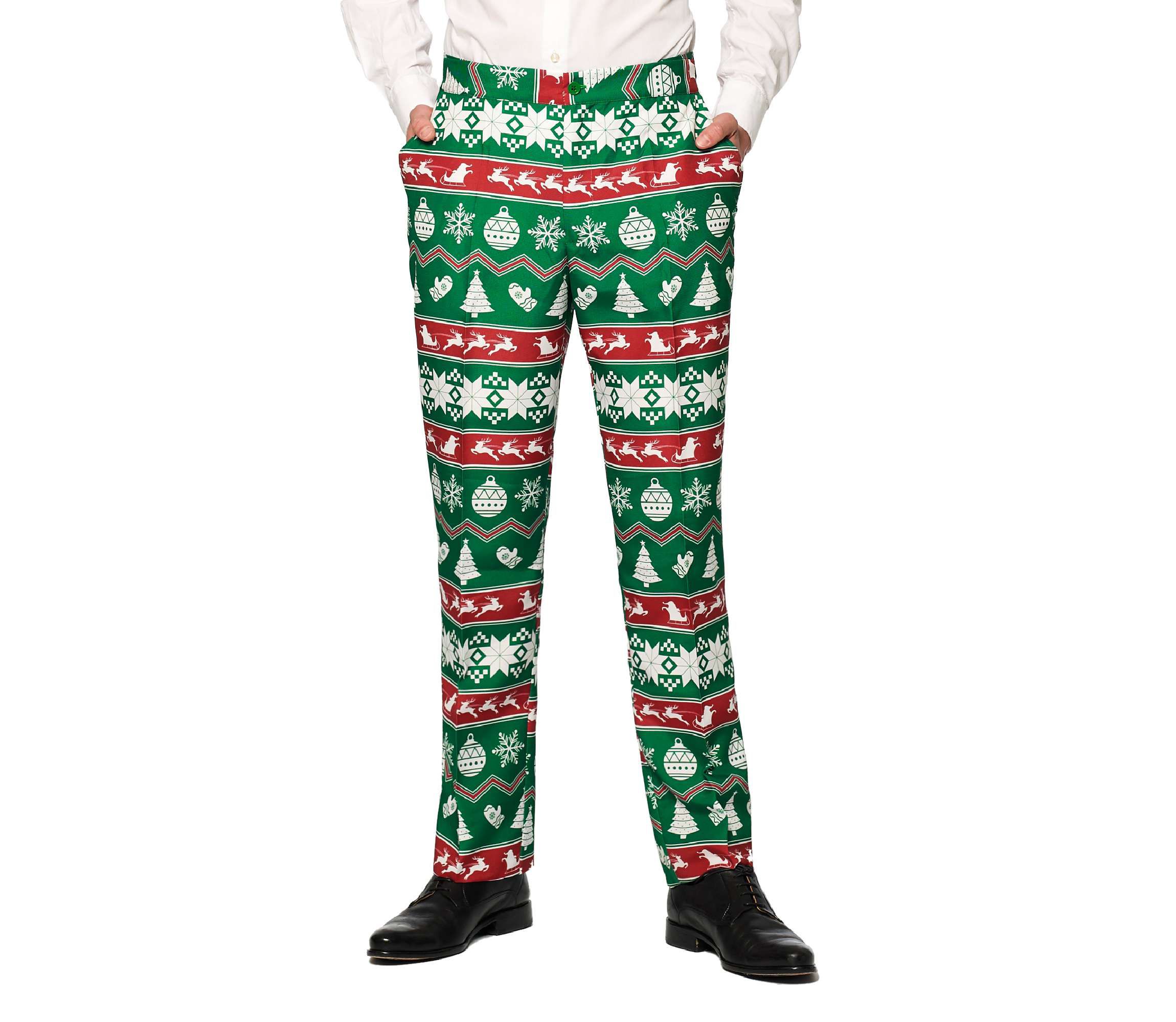 Christmas Green Nordic 2 Piece Suit + Tie