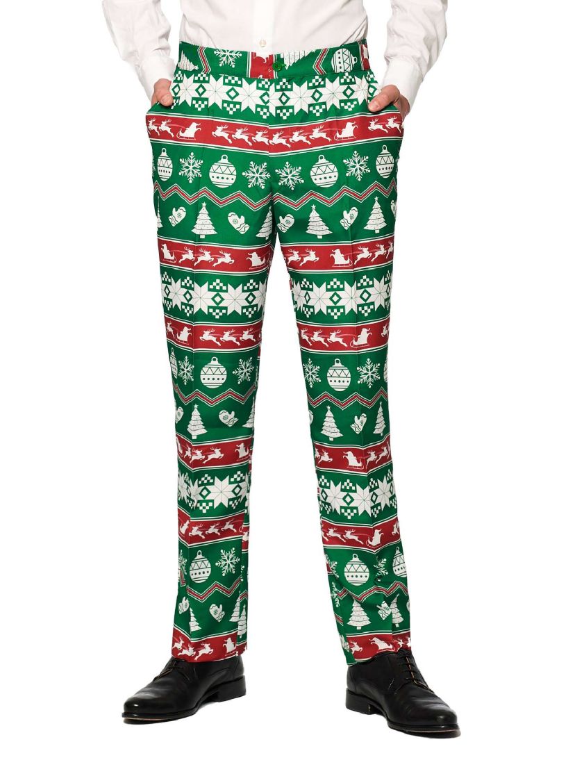 Christmas Green Nordic 2 Piece Suit + Tie