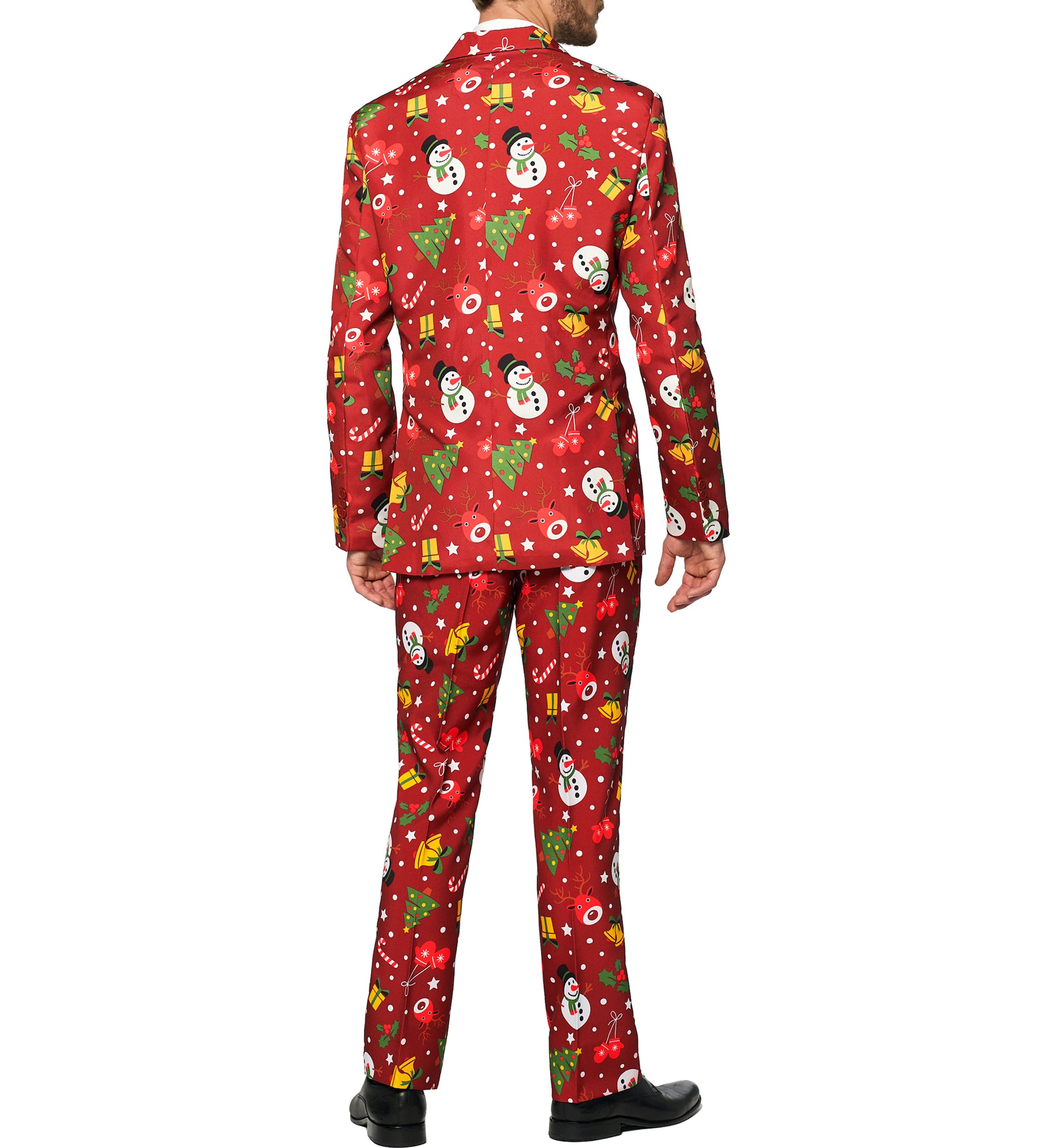 Christmas Red Icons Light Up 2 Piece Suit + Tie
