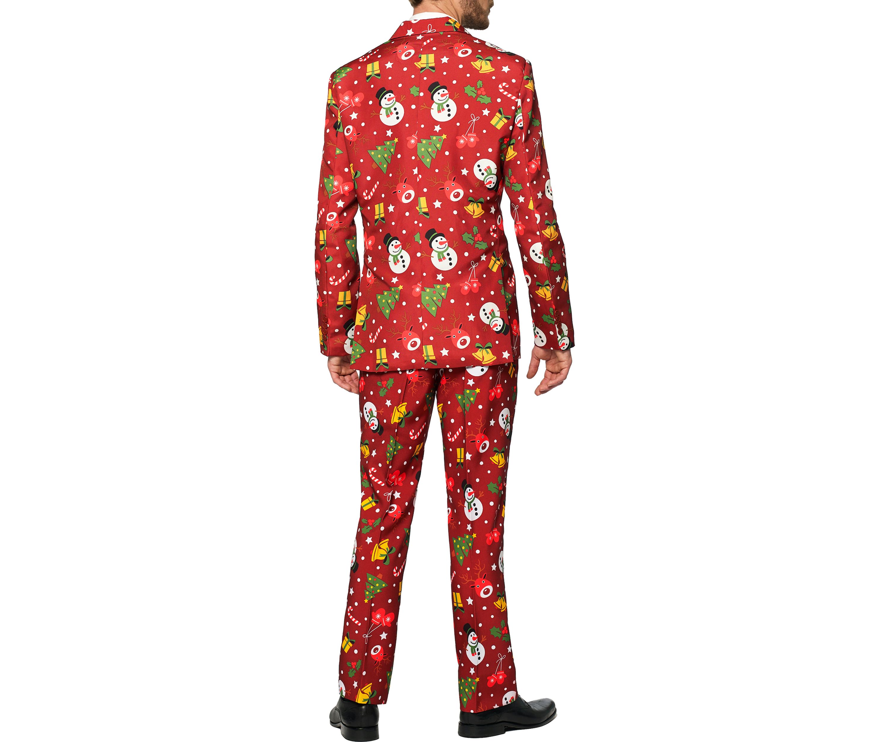 Christmas Red Icons Light Up 2 Piece Suit + Tie