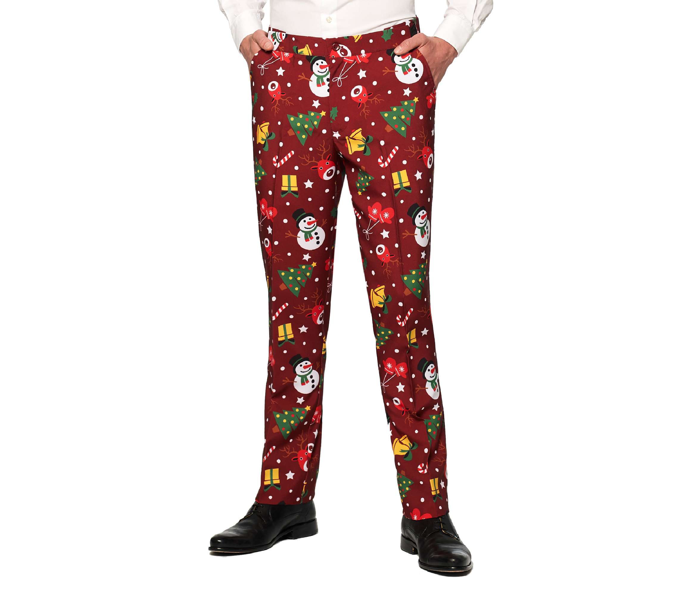 Christmas Red Icons Light Up 2 Piece Suit + Tie