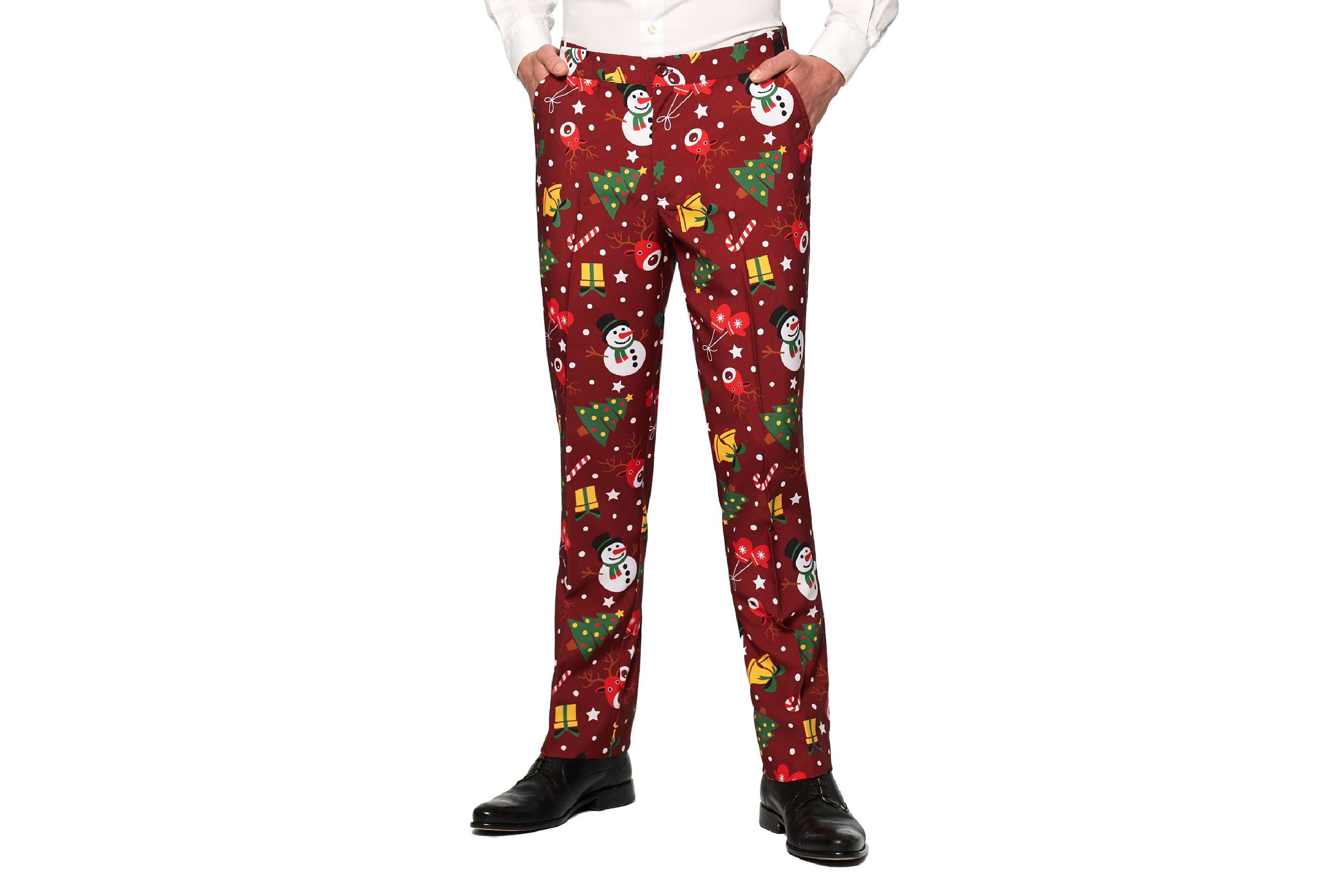 Christmas Red Icons Light Up 2 Piece Suit + Tie