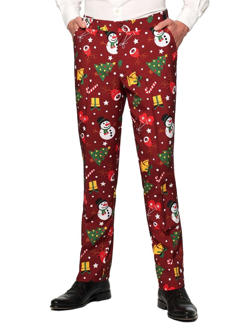Christmas Red Icons Light Up 2 Piece Suit + Tie
