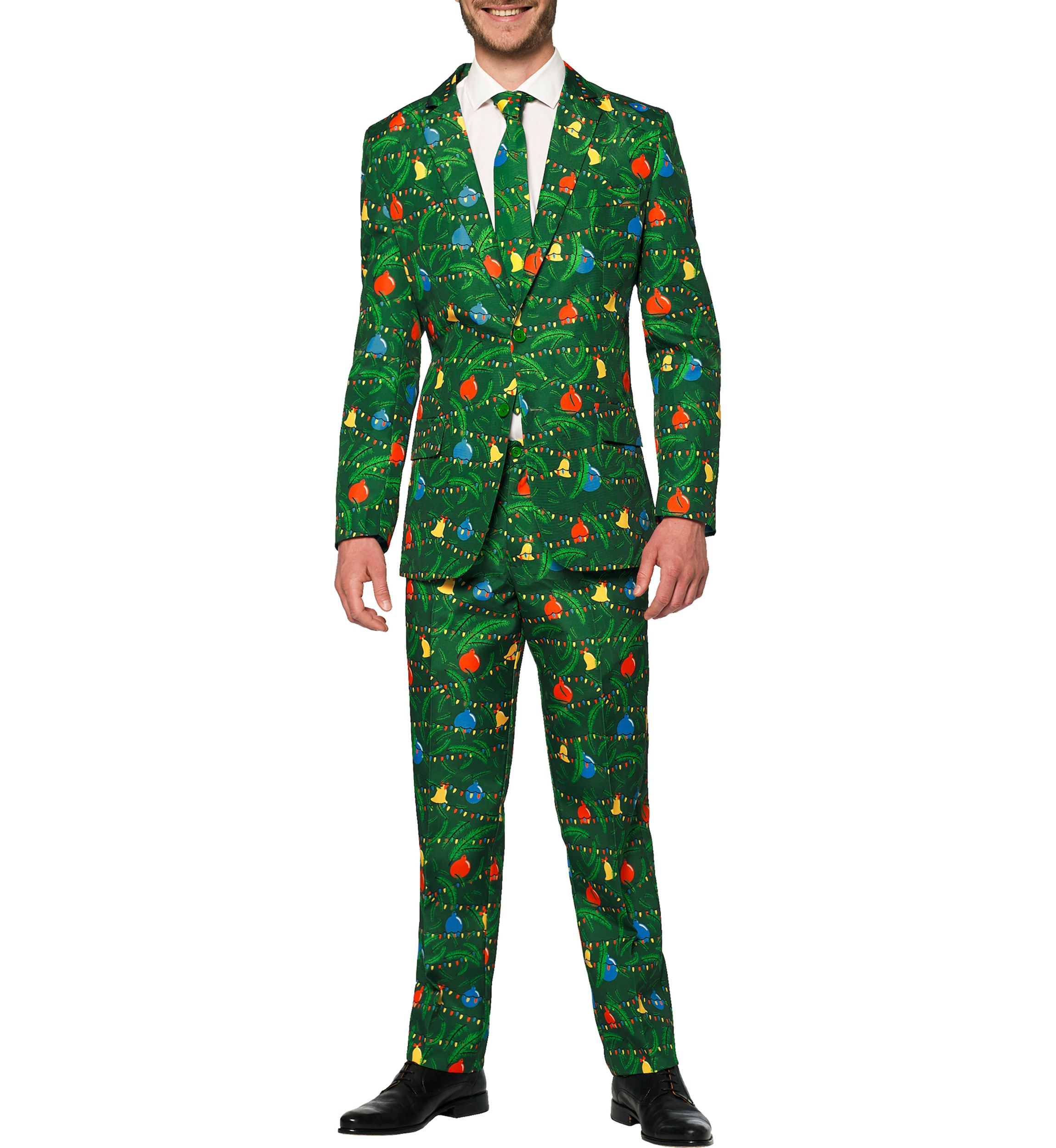 Christmas Green Tree Light Up 2 Piece Suit + Tie